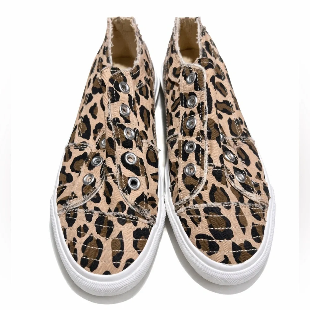 NWOT-Corky’s Leopard Print Slip on Sneakers-Casual Canvas Shoes Women’s